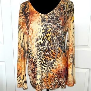 Animal mix print sweater